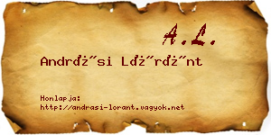 Andrási Lóránt névjegykártya